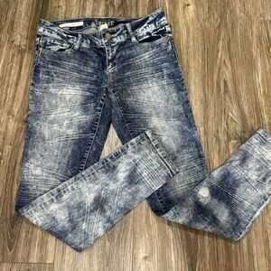 Decree Super Skinny Blue Moto Jeans
